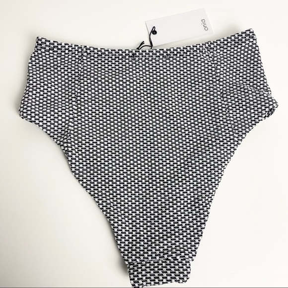 ONIA Leah Bikini Bottom, Textured Dot, Black/White - Picture 8 of 8